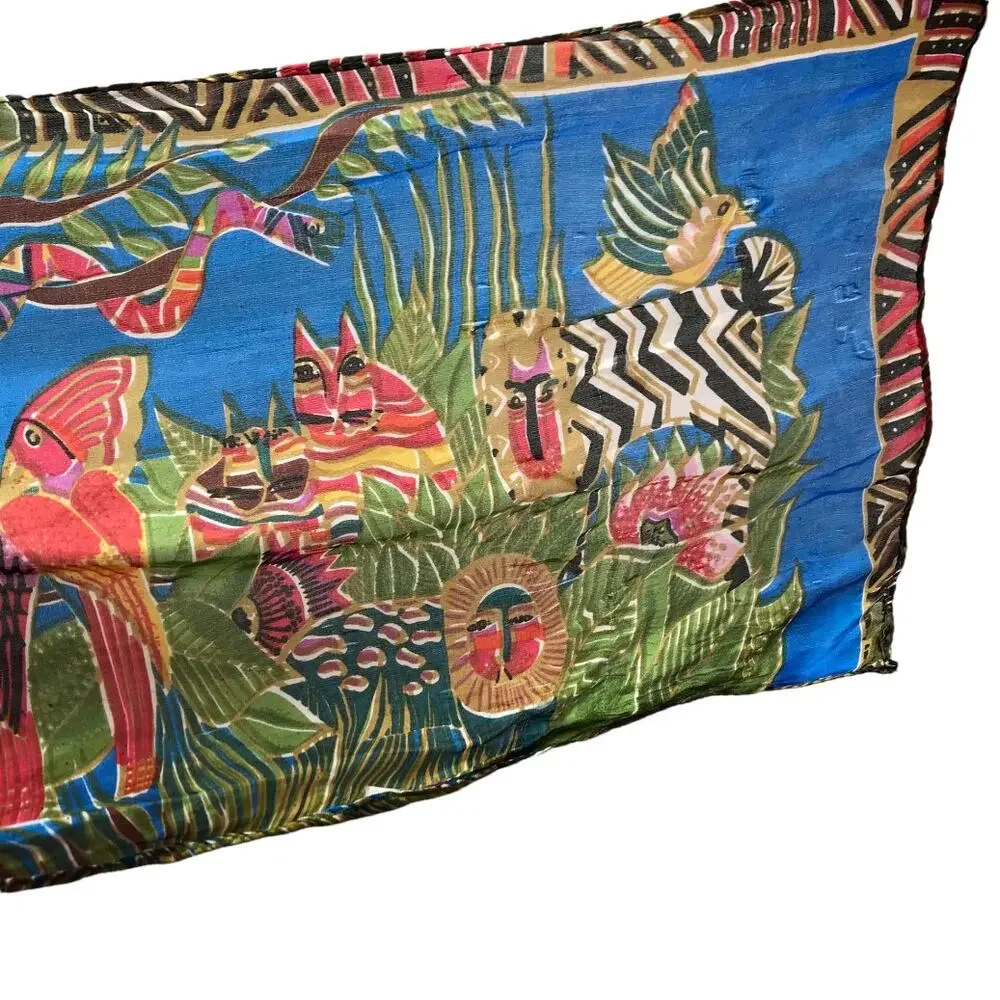 Printed Rectangular Scarf Animals Safari Galapagos Academia Preppy Travel